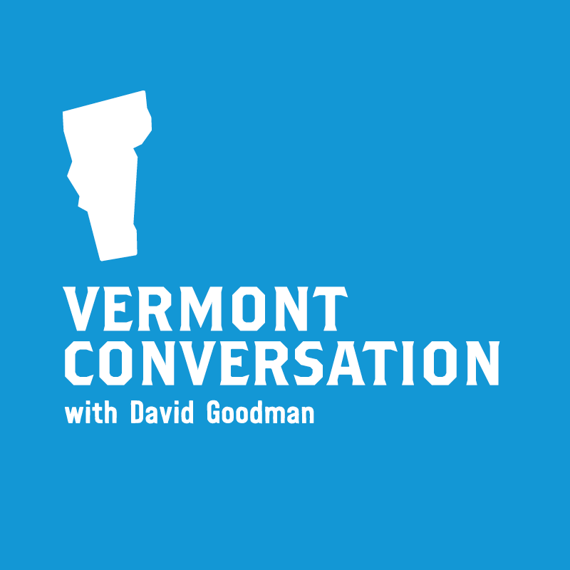 The logo for the VTDigger podcast Vermont Conversation with David Goodman